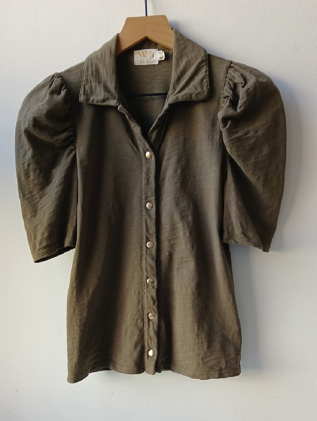 Nation Ltd Ennis Work Shirt Seaweed Women's Xs